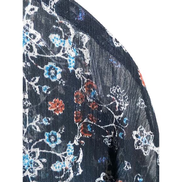 Xhilaration Sheer Kimono Duster XL Paisley Boho Floral Hippie Festival Flowy - Picture 4 of 8